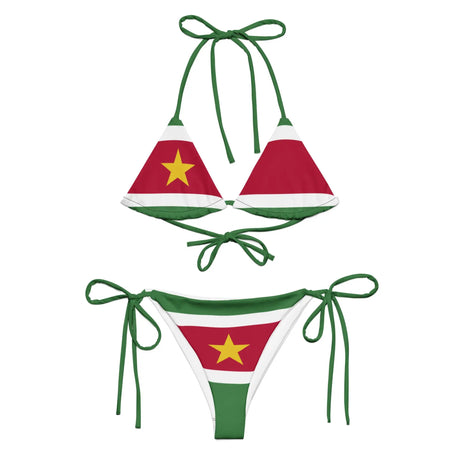 Bikini drapeau suriname à cordon recyclé orné confort