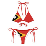 Bikini drapeau timor oriental cordon recyclé orné