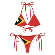 Bikini drapeau timor oriental cordon recyclé orné