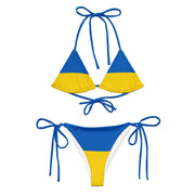 Bikini drapeau ukraine cordon recyclé orné confort uv