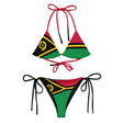 Bikini drapeau vanuatu cordon recyclé impression all over