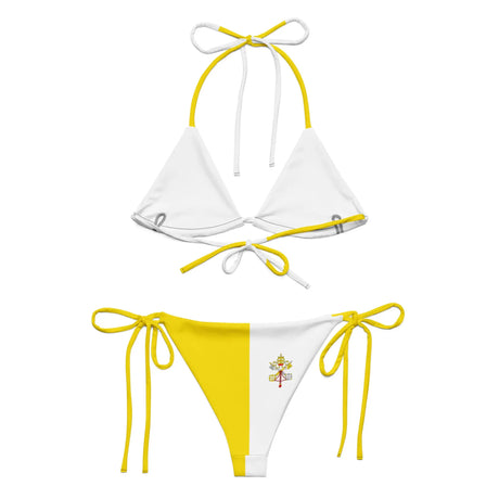 Bikini drapeau vatican à cordon recyclé orné confort uv