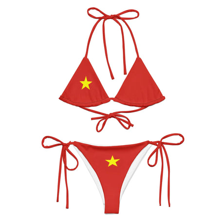Bikini drapeau viêt nam cordon recyclé orné confort