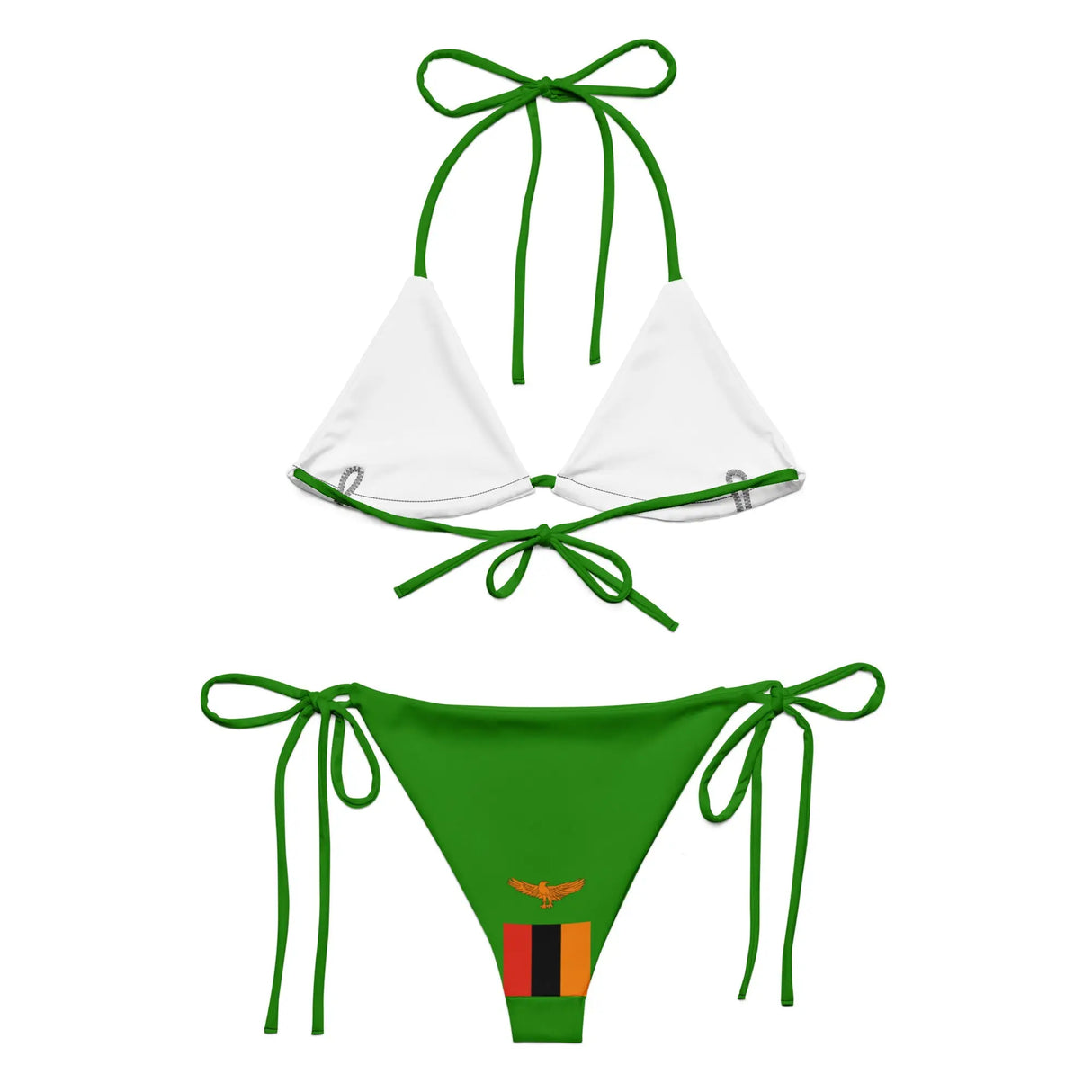Bikini drapeau zambie cordon recyclé orné impression all over