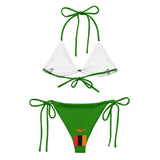 Bikini drapeau zambie cordon recyclé orné impression all over