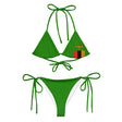 Bikini drapeau zambie cordon recyclé orné impression all over