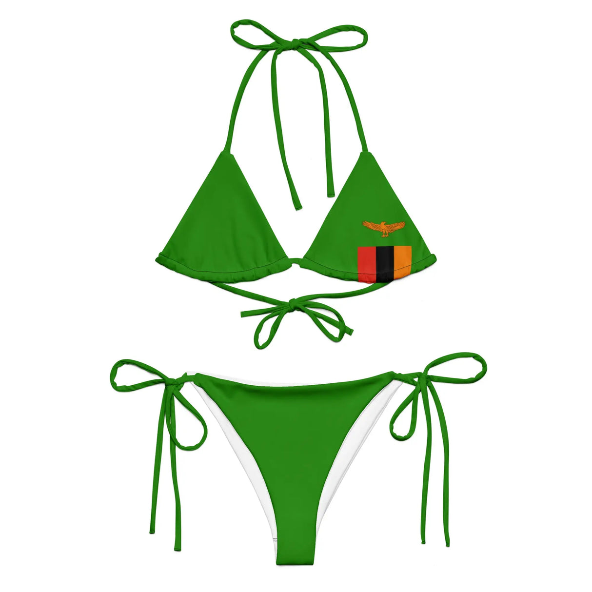 Bikini drapeau zambie cordon recyclé orné impression all over