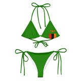 Bikini drapeau zambie cordon recyclé orné impression all over