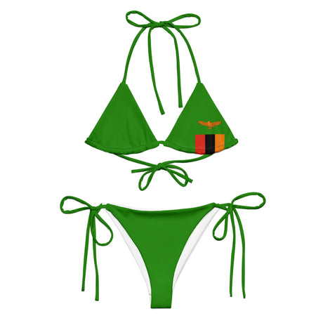 Bikini drapeau zambie cordon recyclé orné impression all over