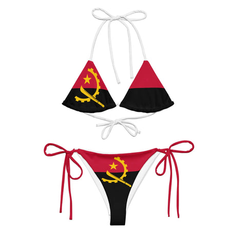 Bikini femme angola cordon recyclé orné impression all over