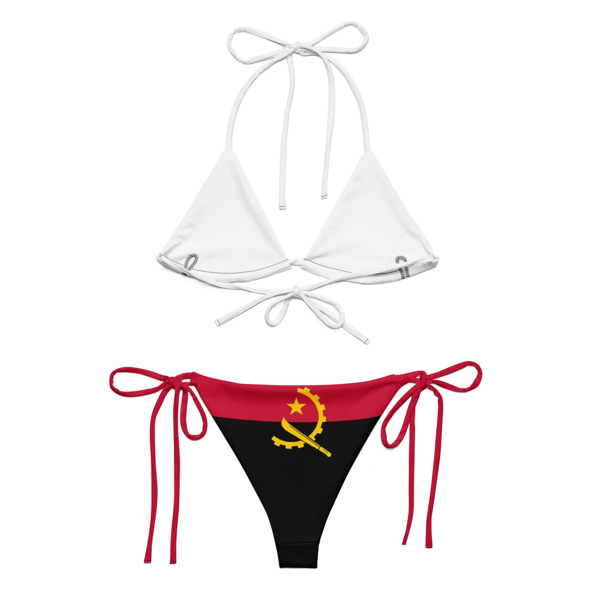 Bikini femme angola cordon recyclé orné impression all over