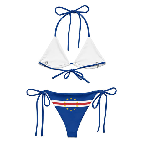 Bikini femme cap-vert à cordon recyclé orné confortable