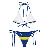 Bikini femme curaçao cordon recyclé orné impression all over