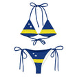 Bikini femme curaçao cordon recyclé orné impression all over