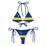 Bikini femme curaçao cordon recyclé orné impression all over