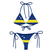 Bikini femme curaçao cordon recyclé orné impression all over