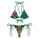 Bikini femme dominique à cordon recyclé orné confortable