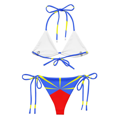 Bikini femme drapeau la réunion à cordon impression all over
