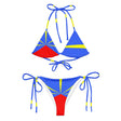 Bikini femme drapeau la réunion à cordon impression all over