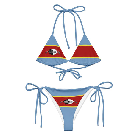 Bikini femme eswatini cordon recyclé orné impression all over