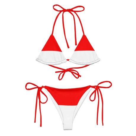 Bikini femme indonésie cordon recyclé imprimé intégral