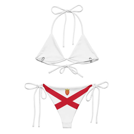 Bikini femme jersey cordon recyclé orné impression all over