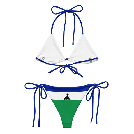 Bikini femme lesotho impression all over cordon recyclé orné