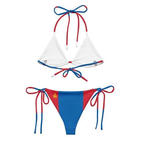 Bikini femme mongolie à cordon recyclé orné confortable