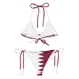 Bikini femme qatar cordon recyclé orné impression all over