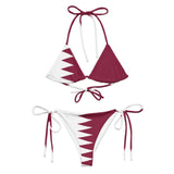 Bikini femme qatar cordon recyclé orné impression all over