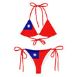 Bikini femme taïwan à cordon recyclé orné confortable