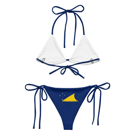 Bikini femme tokelau cordon recyclé orné impression all over