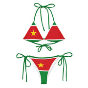 Bikini guadeloupe cordon recyclé orné impression all over