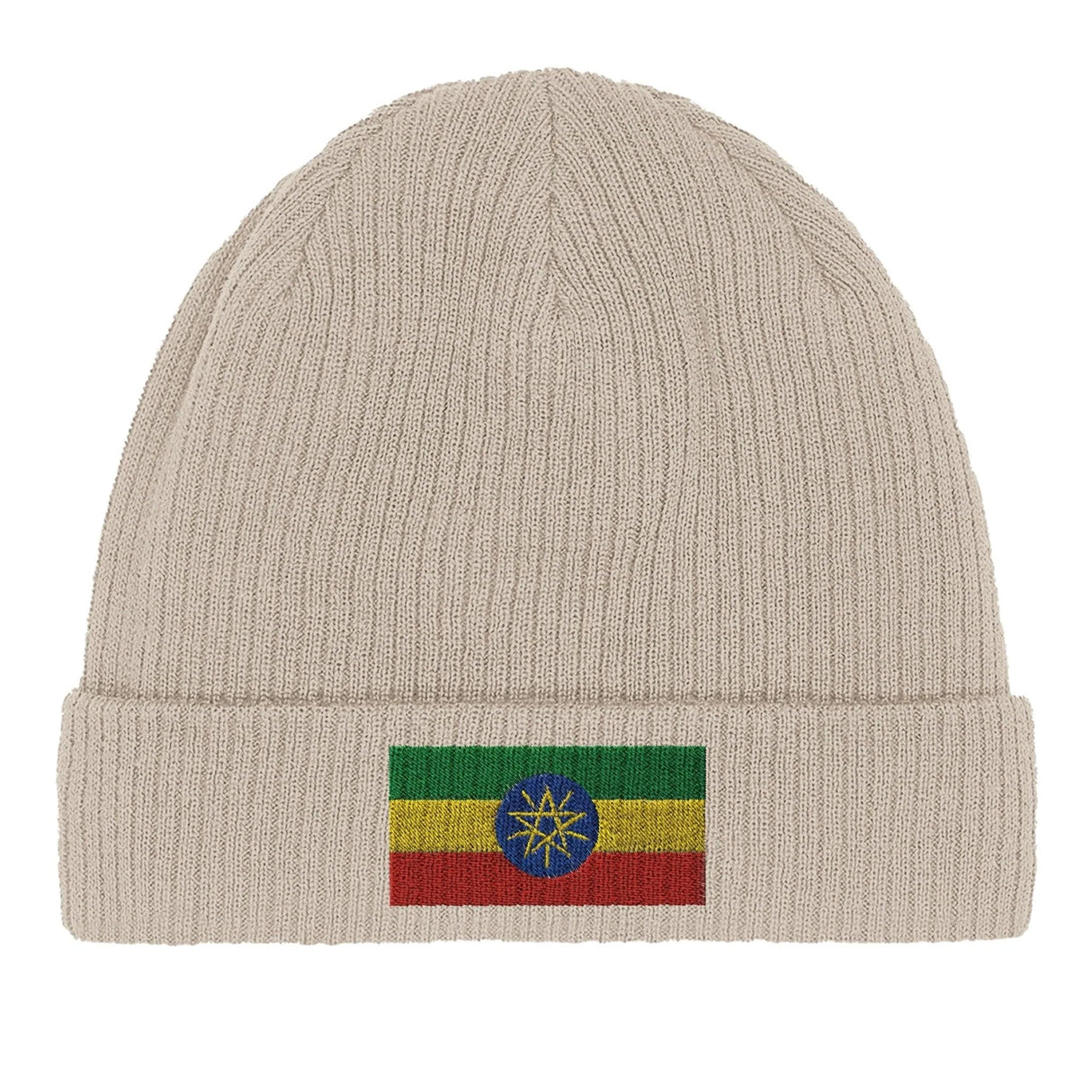 Bonnet coton drapeau éthiopie broderie couleurs vives