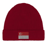 Bonnet coton drapeau singapour broderie respirabilité