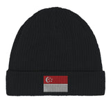 Bonnet coton drapeau singapour broderie respirabilité