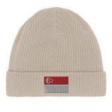 Bonnet coton drapeau singapour broderie respirabilité
