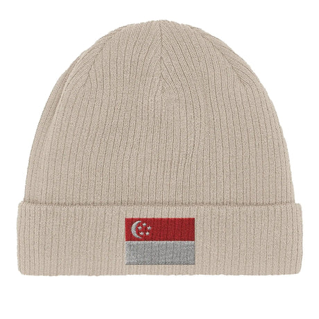 Bonnet coton drapeau singapour broderie respirabilité