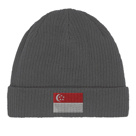 Bonnet coton drapeau singapour broderie respirabilité