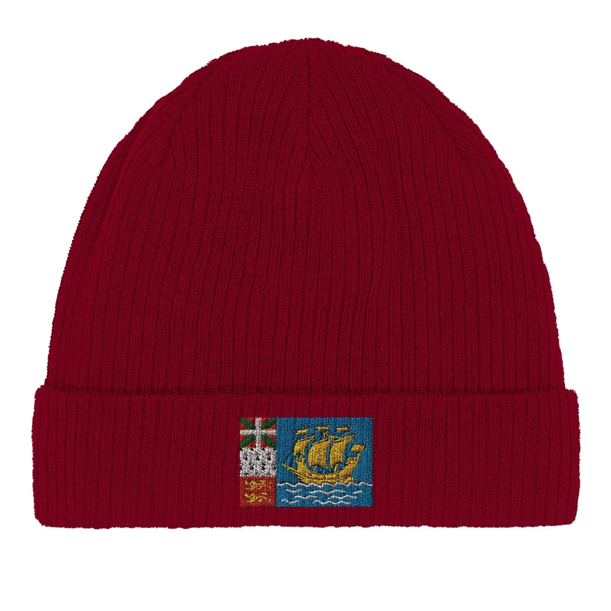 Bonnet coton naturel saint-pierre-et-miquelon broderie
