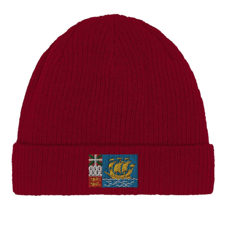 Bonnet coton naturel saint-pierre-et-miquelon broderie