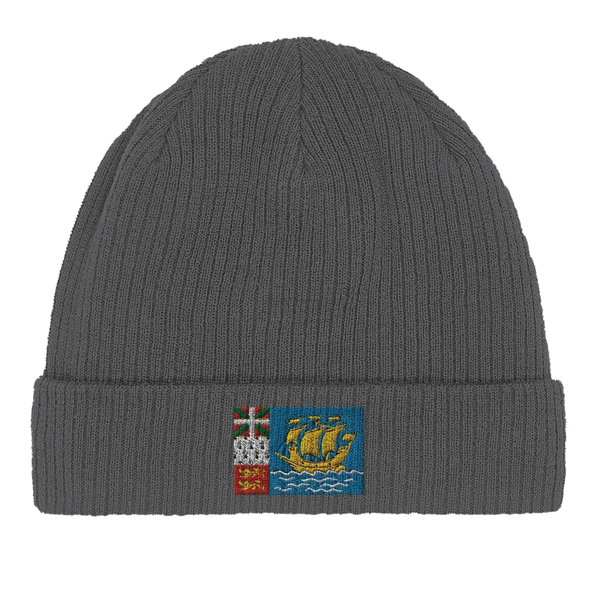 Bonnet coton naturel saint-pierre-et-miquelon broderie