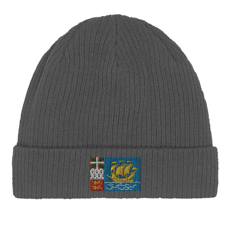 Bonnet coton naturel saint-pierre-et-miquelon broderie
