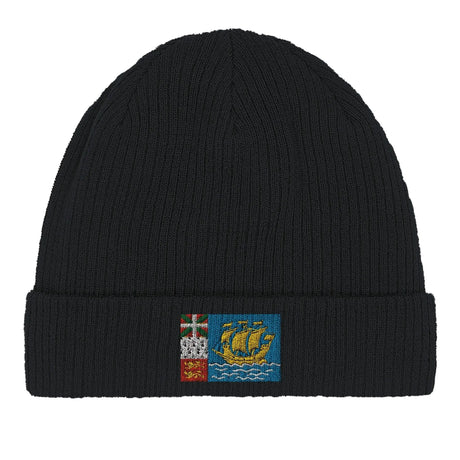 Bonnet coton naturel saint-pierre-et-miquelon broderie