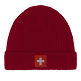 Bonnet en coton drapeau et armoiries de la suisse - pixelformaflag