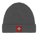 Bonnet en coton drapeau et armoiries de la suisse - pixelformaflag