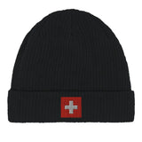 Bonnet en coton drapeau et armoiries de la suisse - pixelformaflag