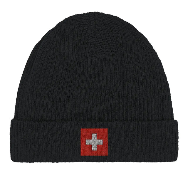 Bonnet en coton drapeau et armoiries de la suisse - pixelformaflag
