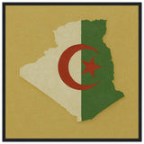 Cadre drapeau algérie affiche encadrée bois décoratif