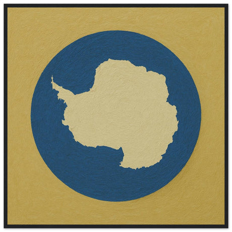 Cadre drapeau antarctique encadré en bois - pixelforma